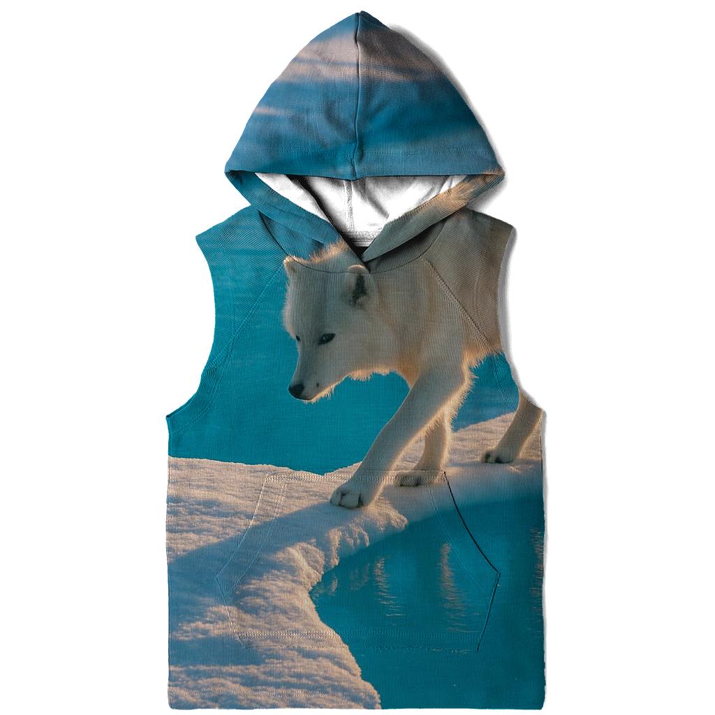 Arctic Wolf Crossing Blue Melt Pool heavyweight hoodies