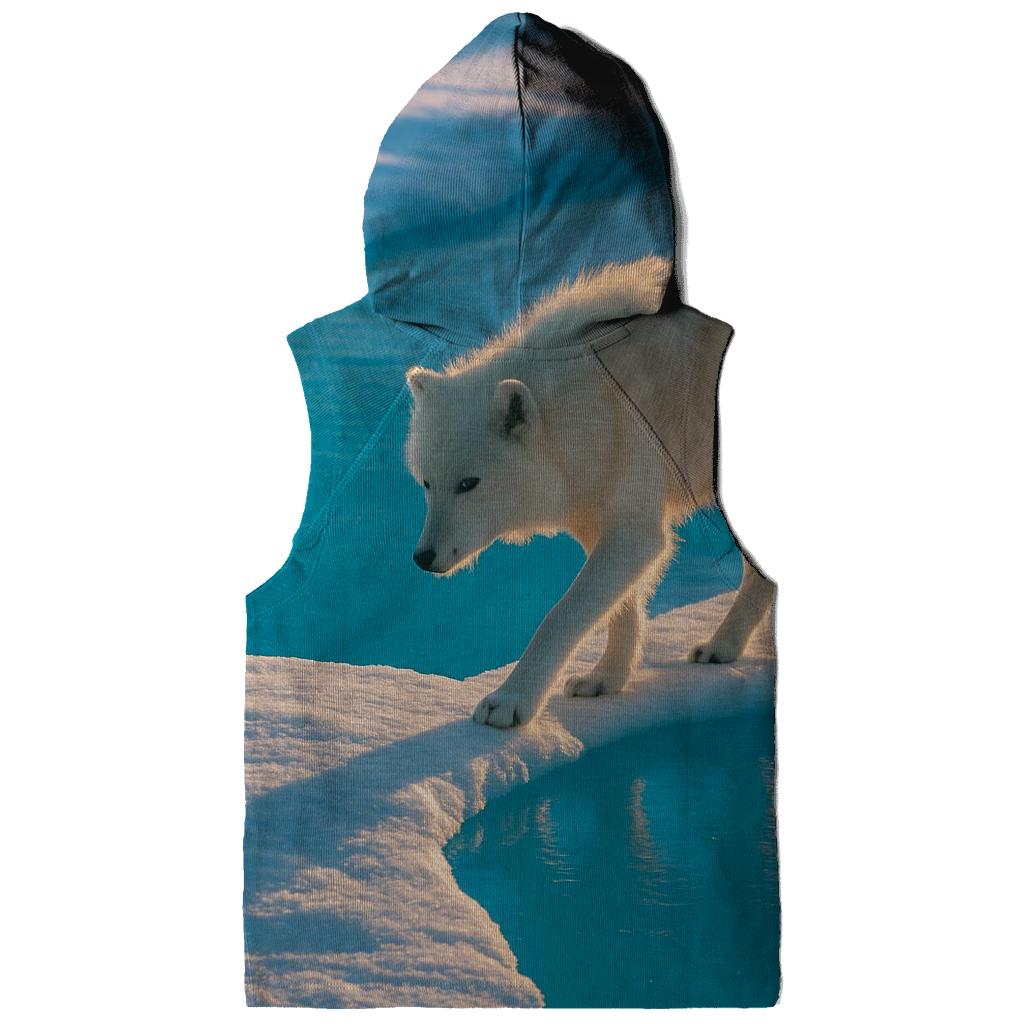 Arctic Wolf Crossing Blue Melt Pool heavyweight hoodies