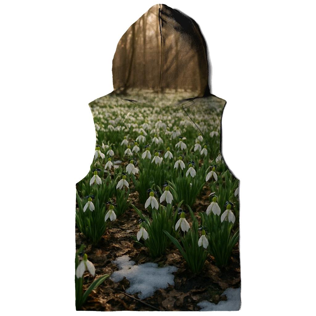 Snowdrop Carpet Beneath Thawing Forest embroidered hoodies