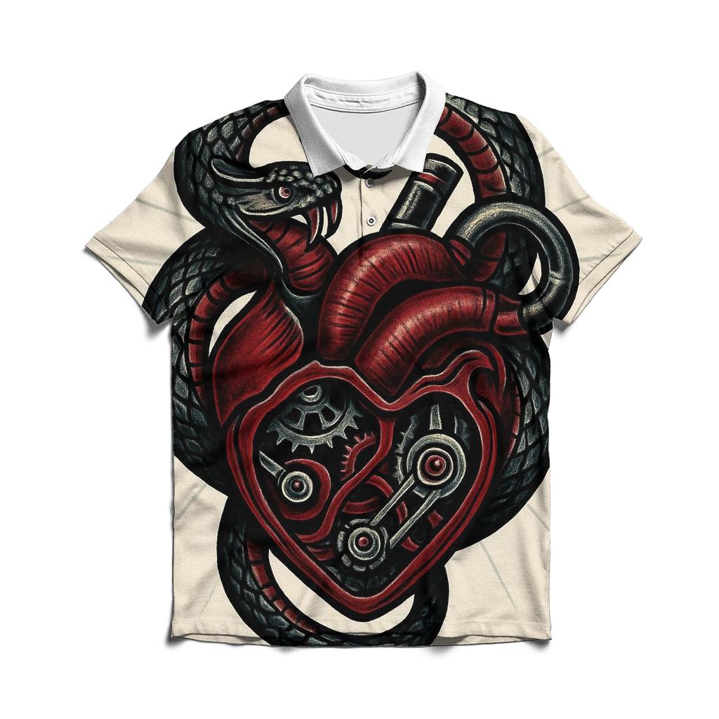 Mechanical Heart Ouroboros branded logo polo shirts