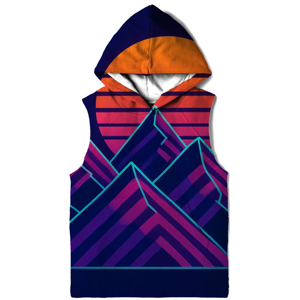 Retro Synth Mountain Lines hoodie trends