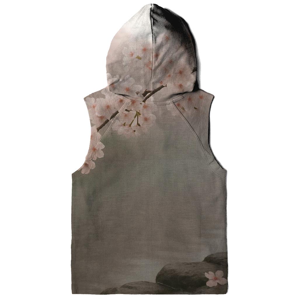 Riverbank Cherry Blossoms In Morning Mist graphic hoodies