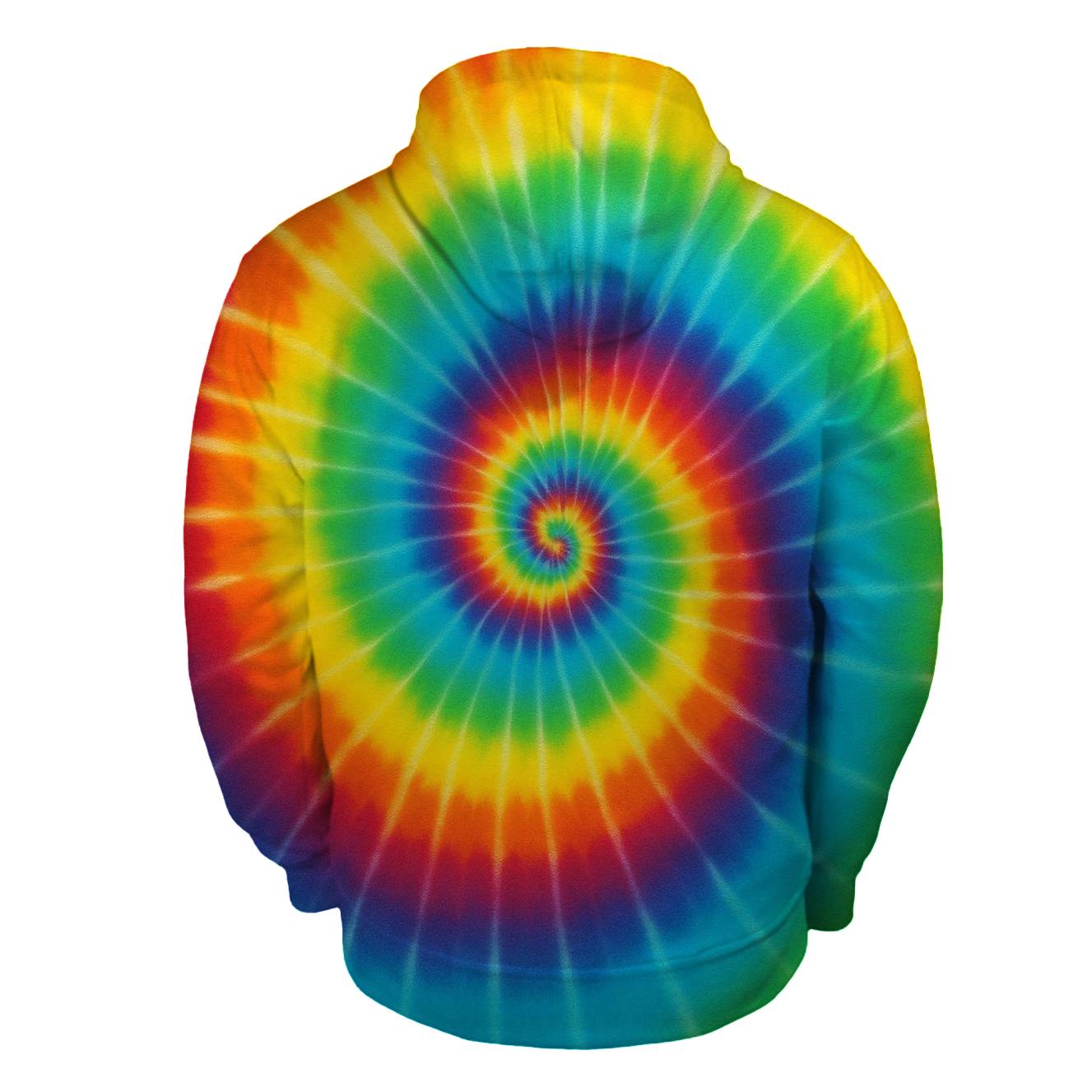Solar Flare Rainbow Spiral Panel pullover hoodies