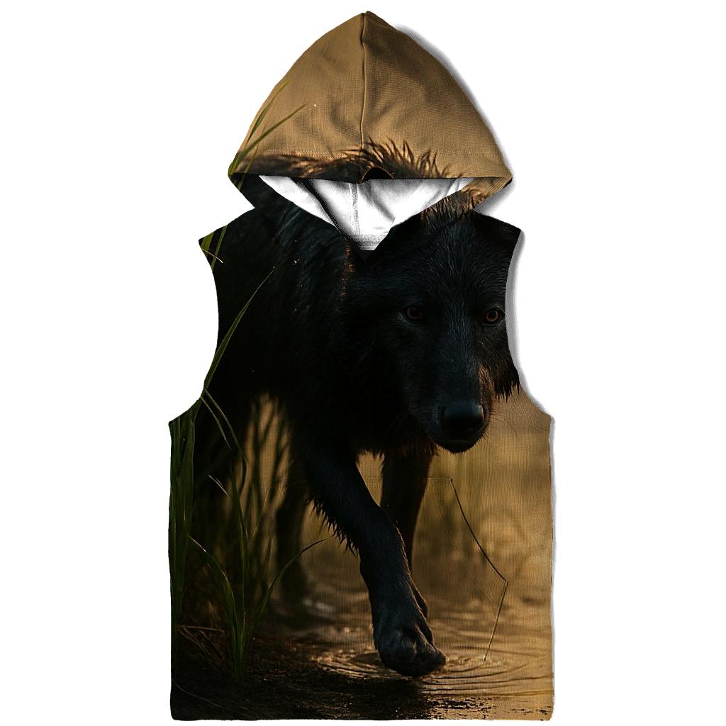 Wetland Wolf Emerging From Reed Bed custom hoodies