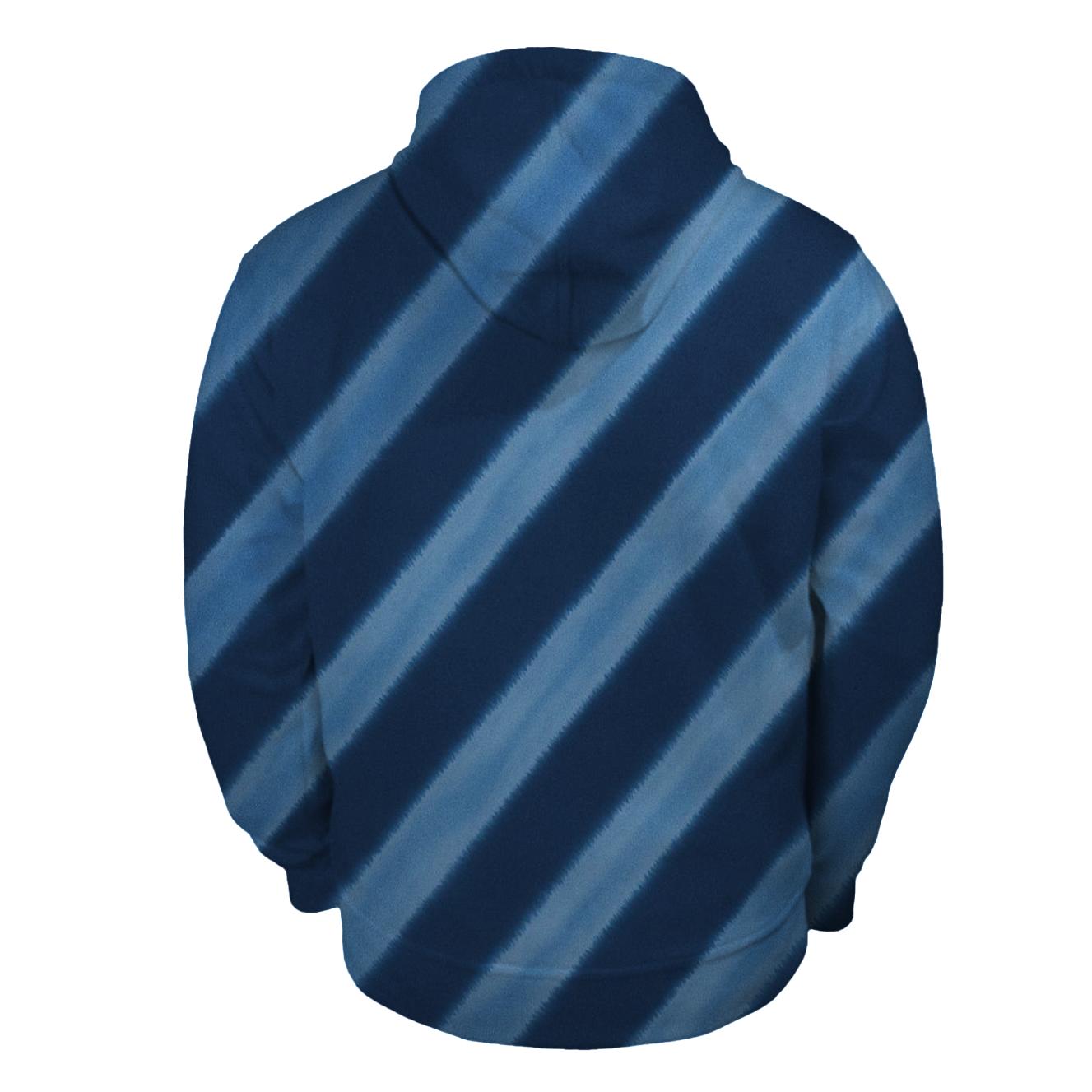 Indigo Arashi Diagonal River printed hoodies