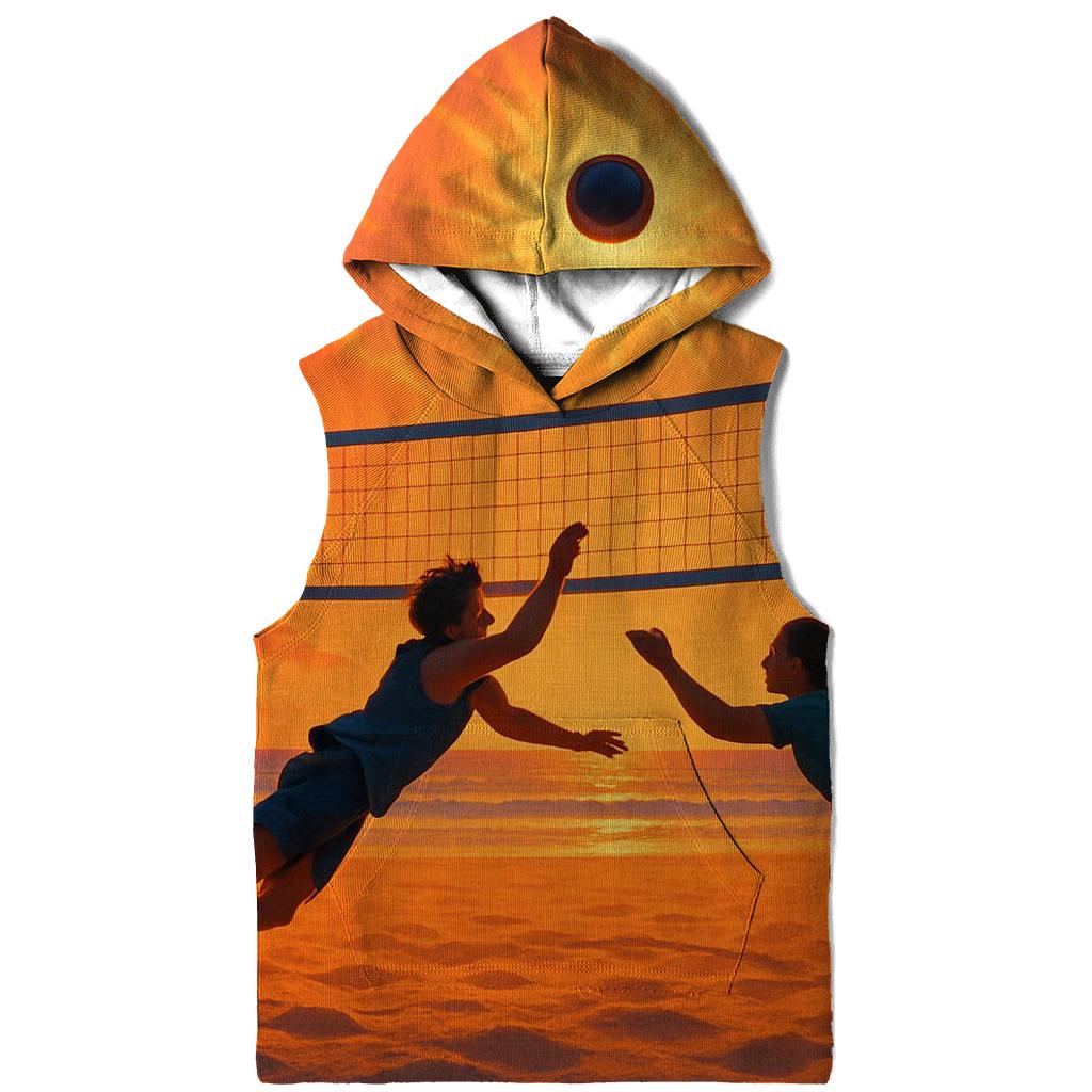 Beach Volleyball Sunset Rally hoodie trends