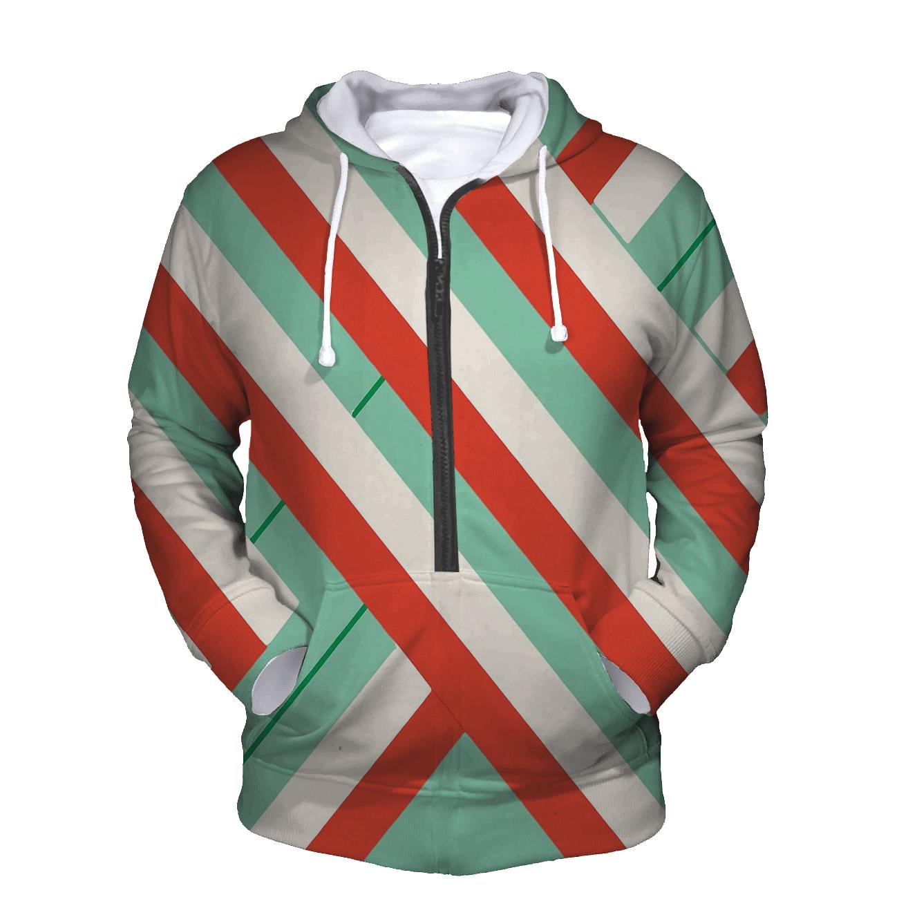 Candy Cane Rhythm Lines lightweight hoodies
