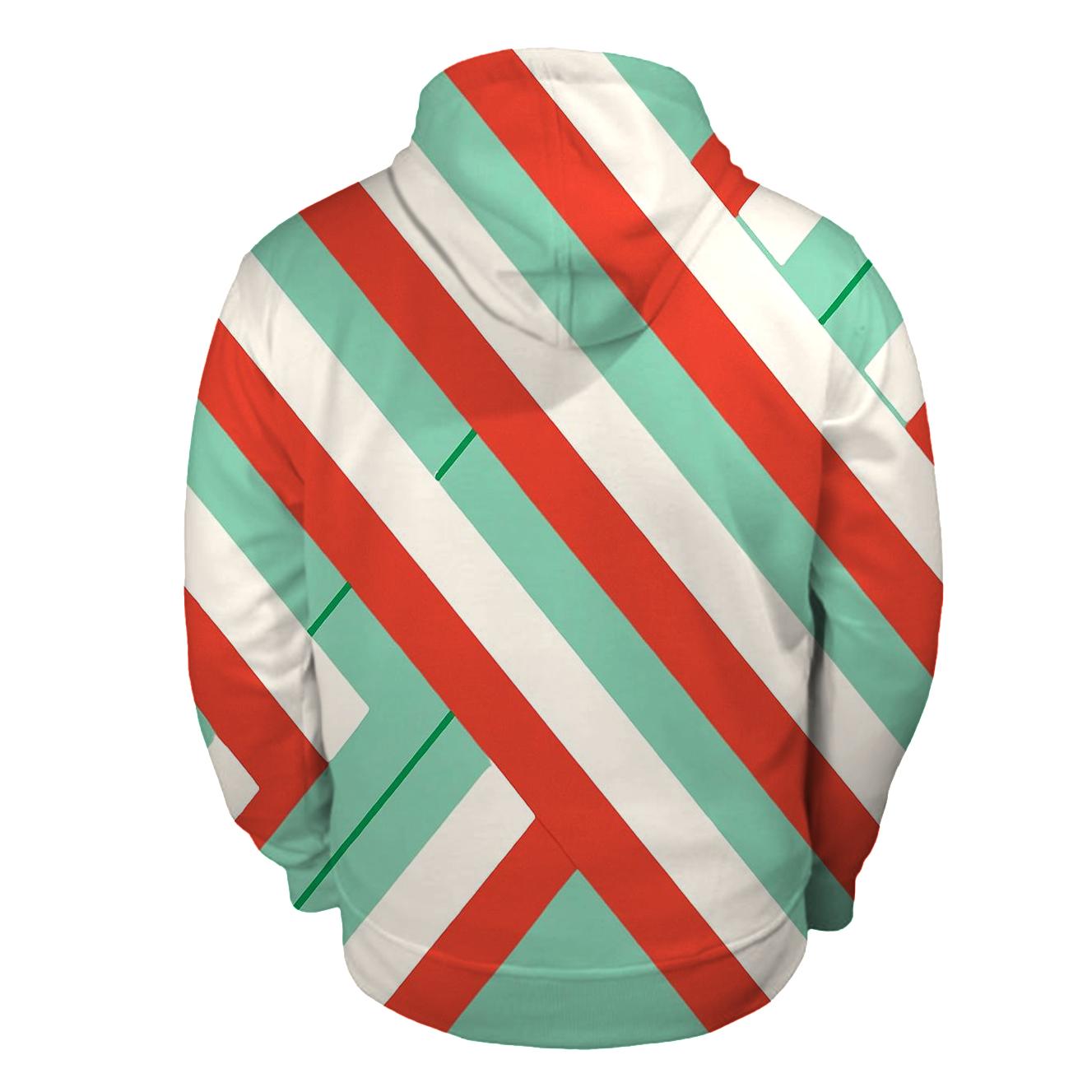 Candy Cane Rhythm Lines lightweight hoodies