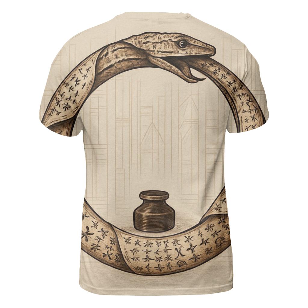 Library Of Endless Pages Ouroboros vibrant all-over design tees