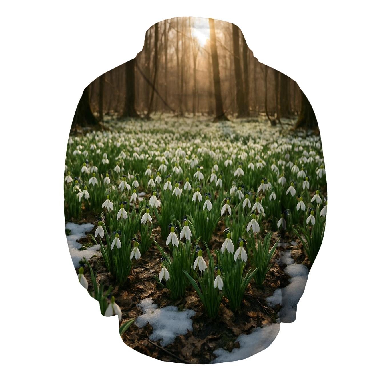 Snowdrop Carpet Beneath Thawing Forest designer hoodies