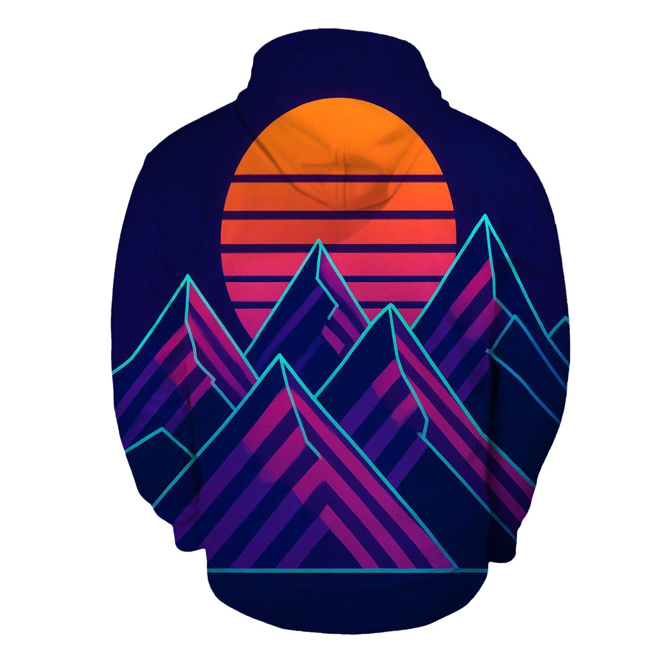 Retro Synth Mountain Lines hoodie designs