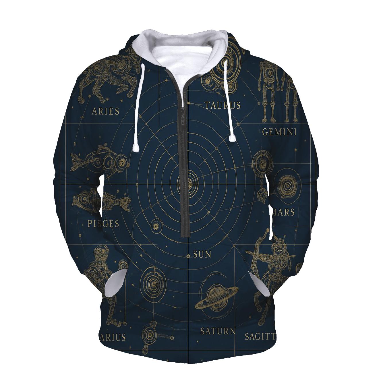 Celestial Blueprint Atlas designer hoodies
