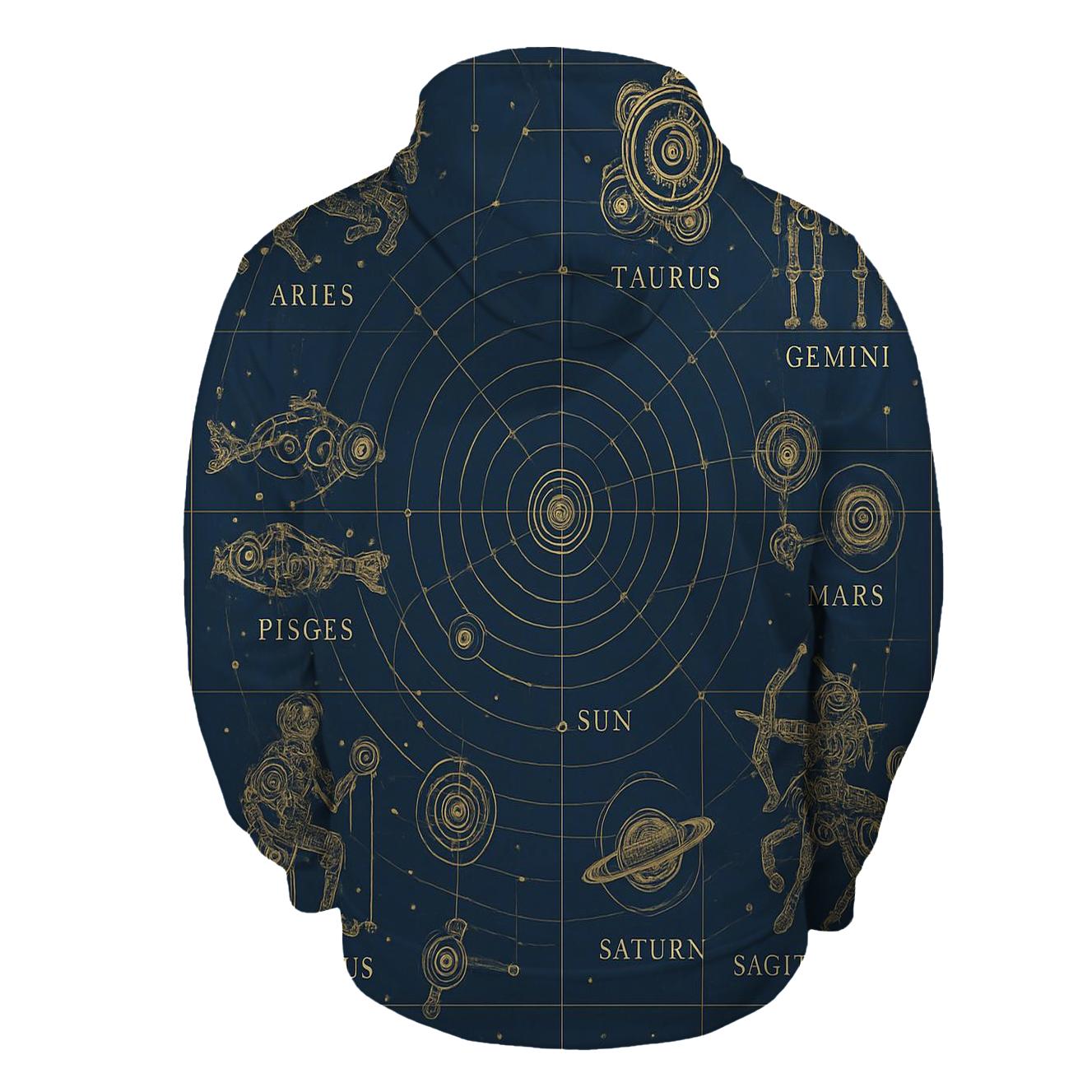 Celestial Blueprint Atlas designer hoodies