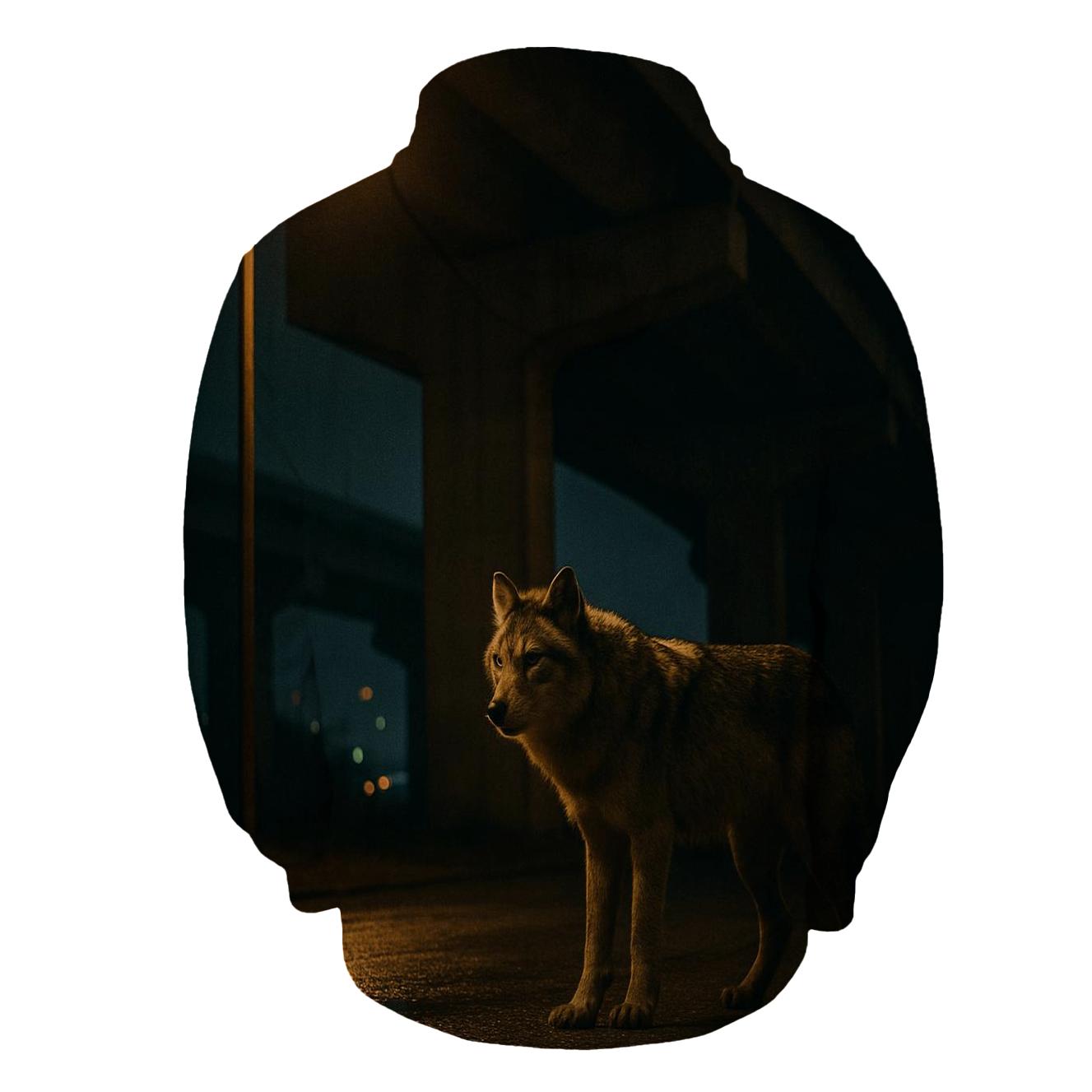 Urban Fringe Wolf Under Highway Overpass hoodie designs