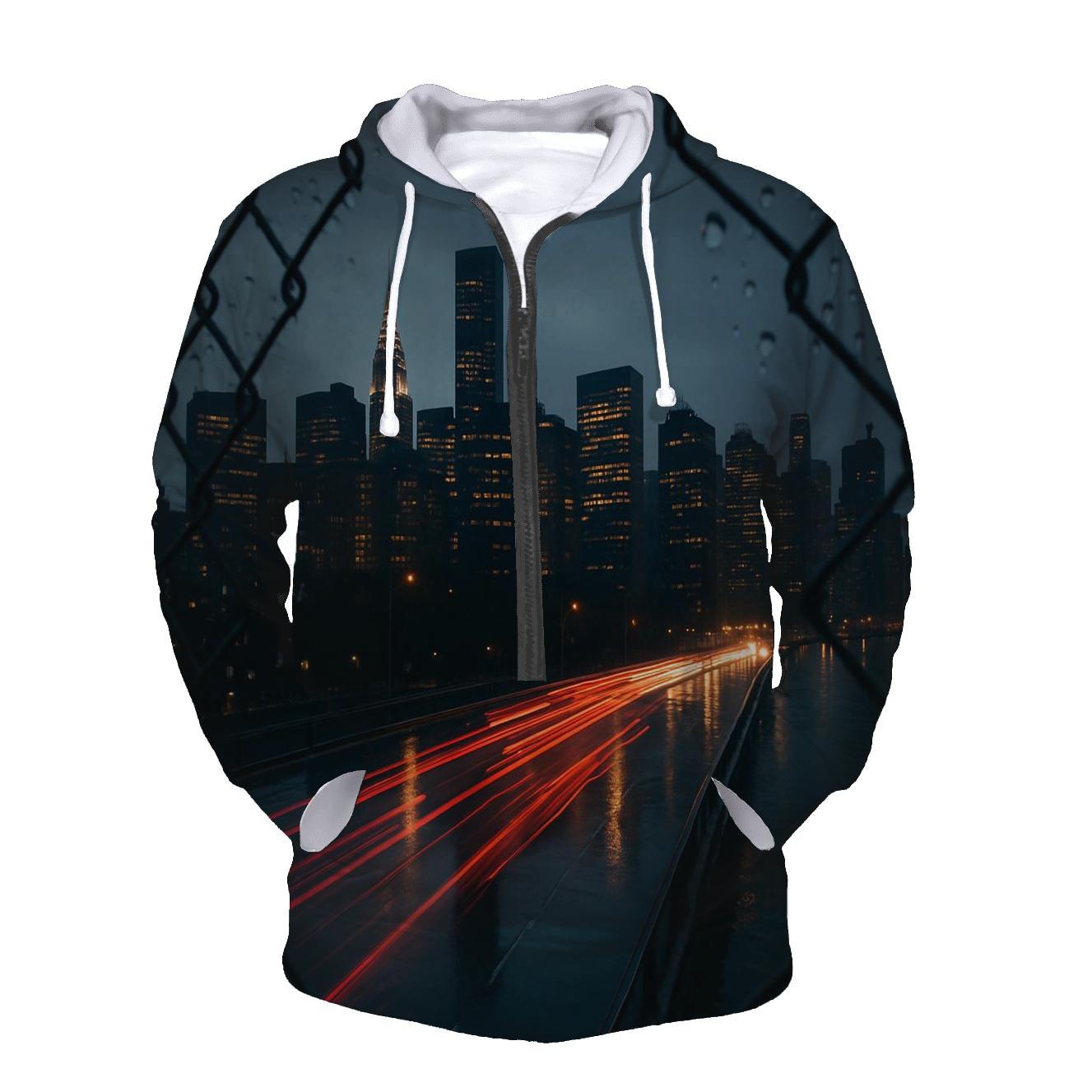 Rainy Evening Reflections On The FDR Drive heavyweight hoodies