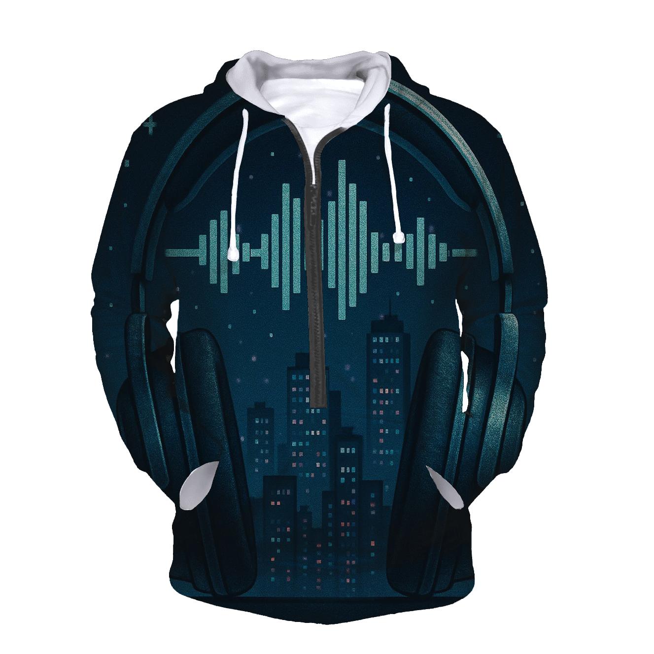Pixelated Headphone City hoodie trends