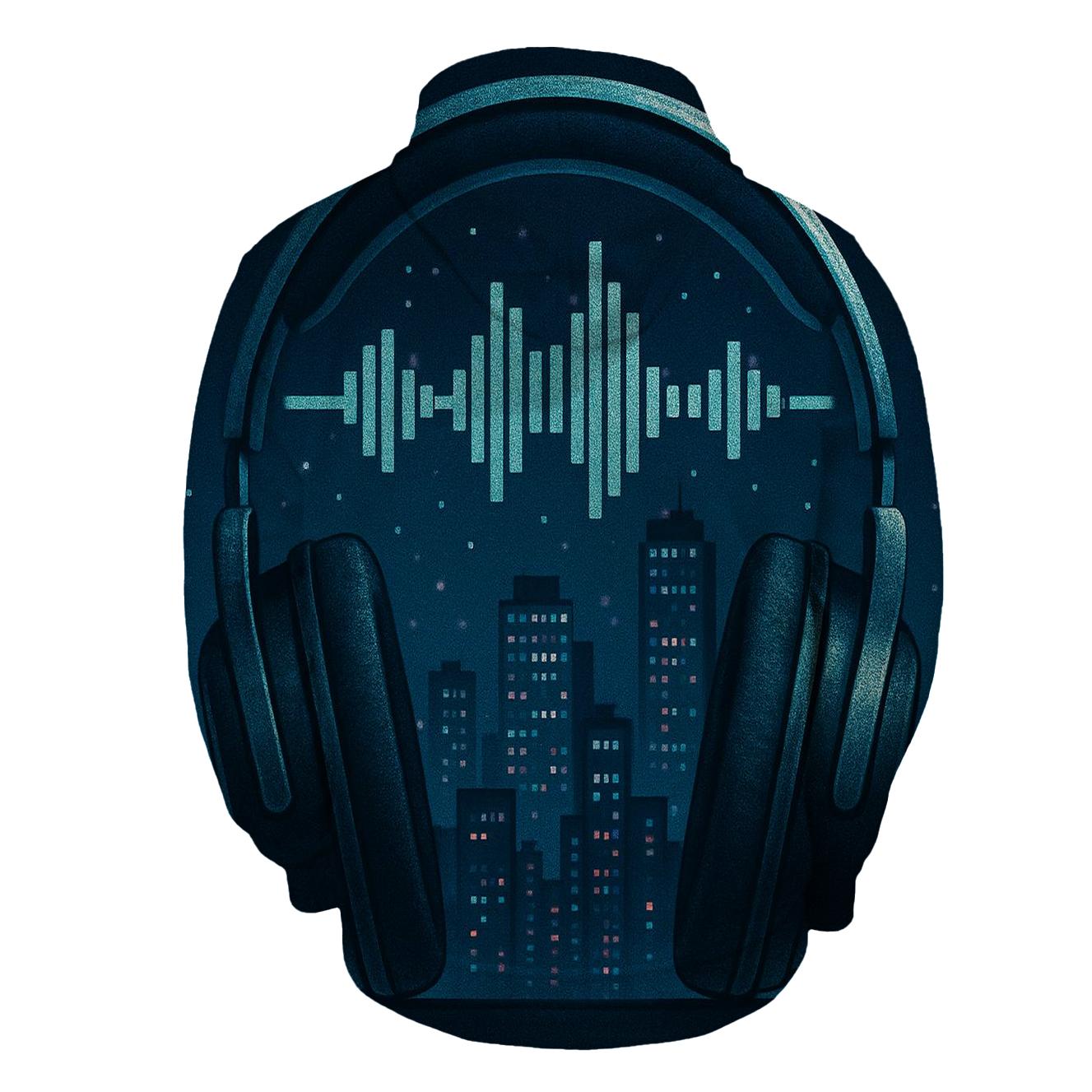 Pixelated Headphone City hoodie trends