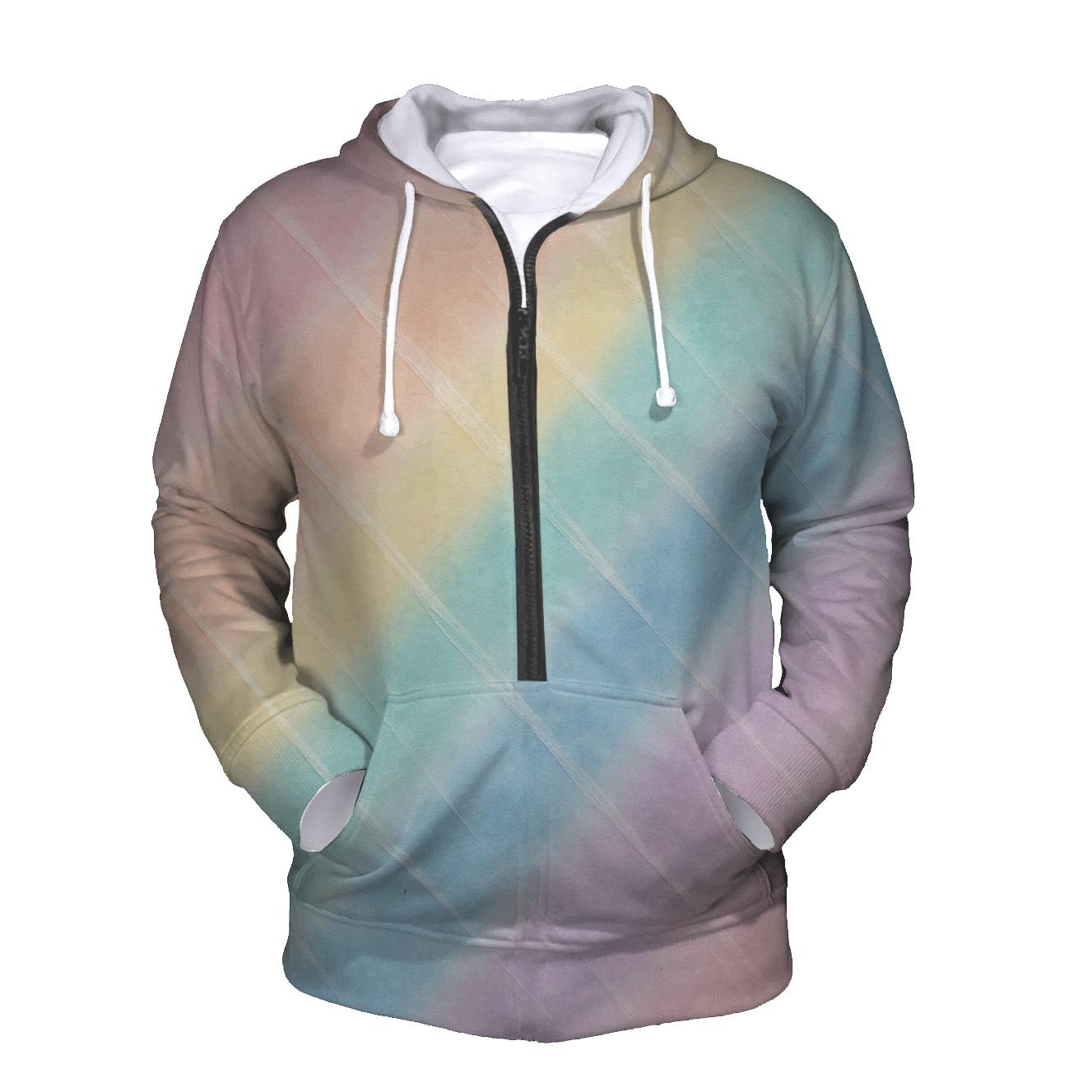 Pastel Diagonal Fold Rainbow hoodie designs