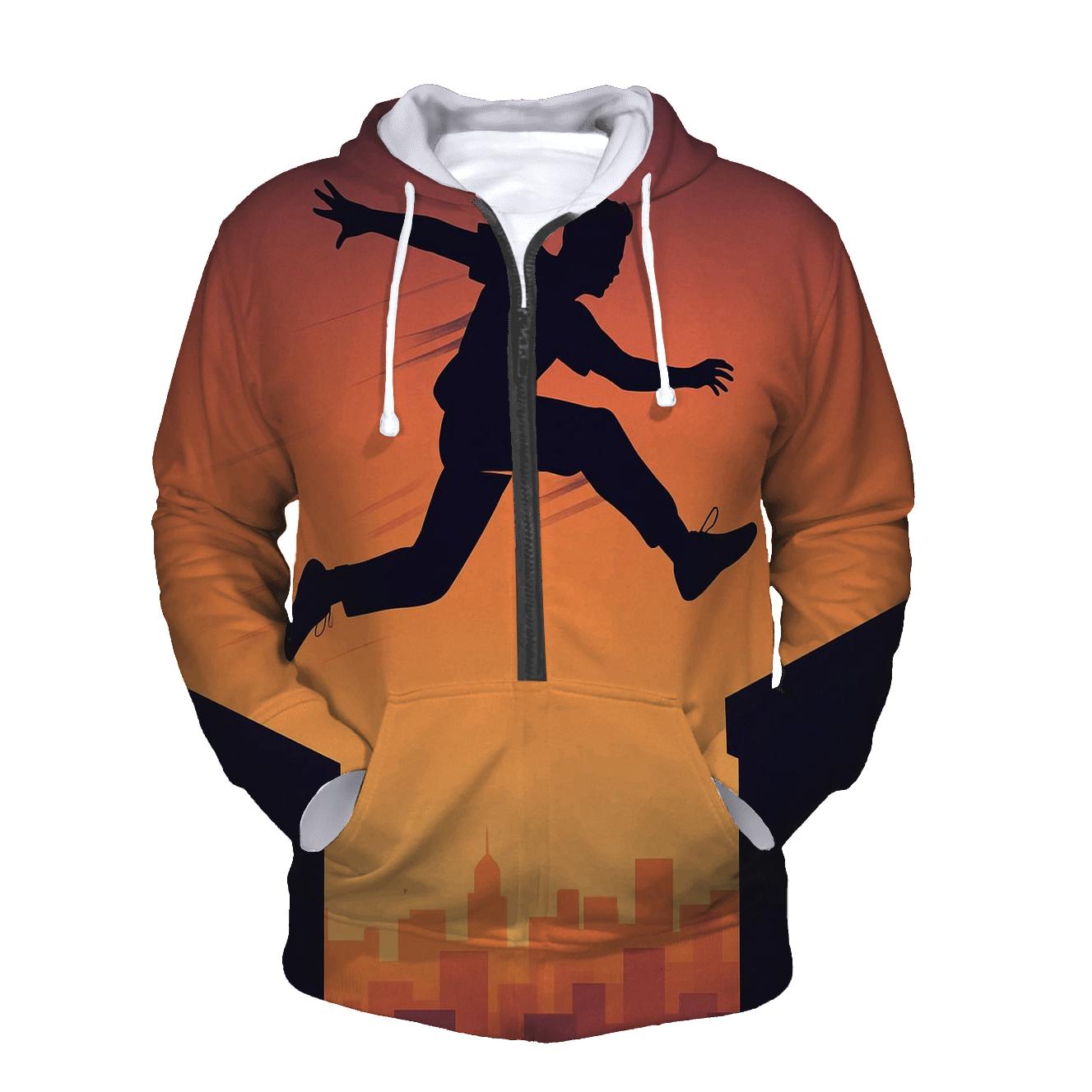 Urban Parkour Skyline Leap zip-up hoodies