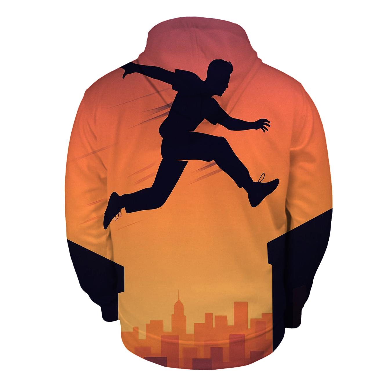 Urban Parkour Skyline Leap zip-up hoodies
