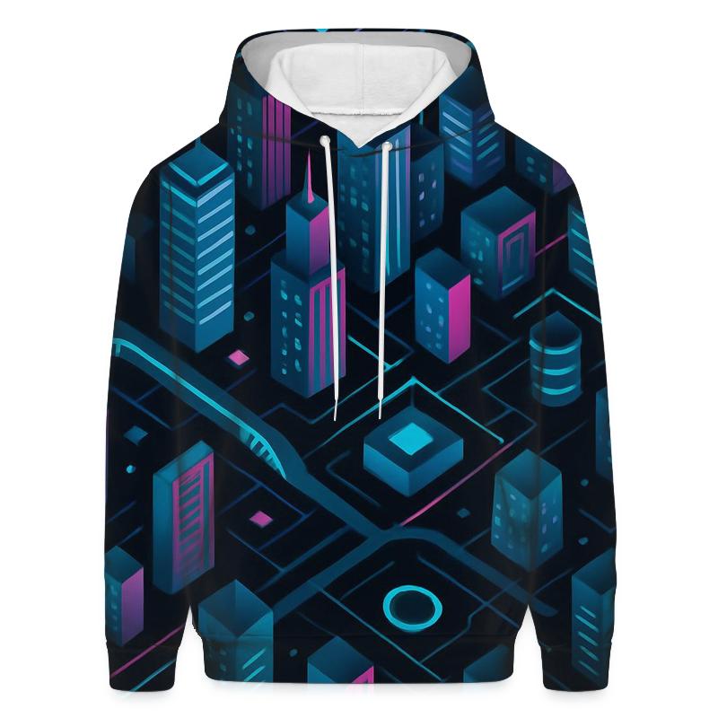 Prismatic City Grid graphic hoodies