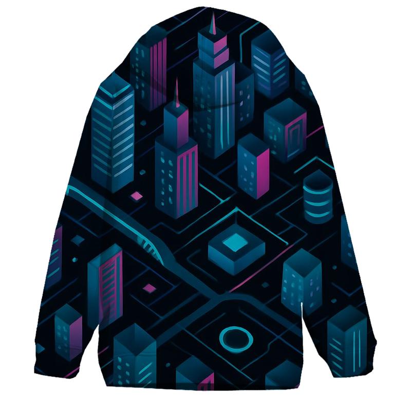 Prismatic City Grid graphic hoodies