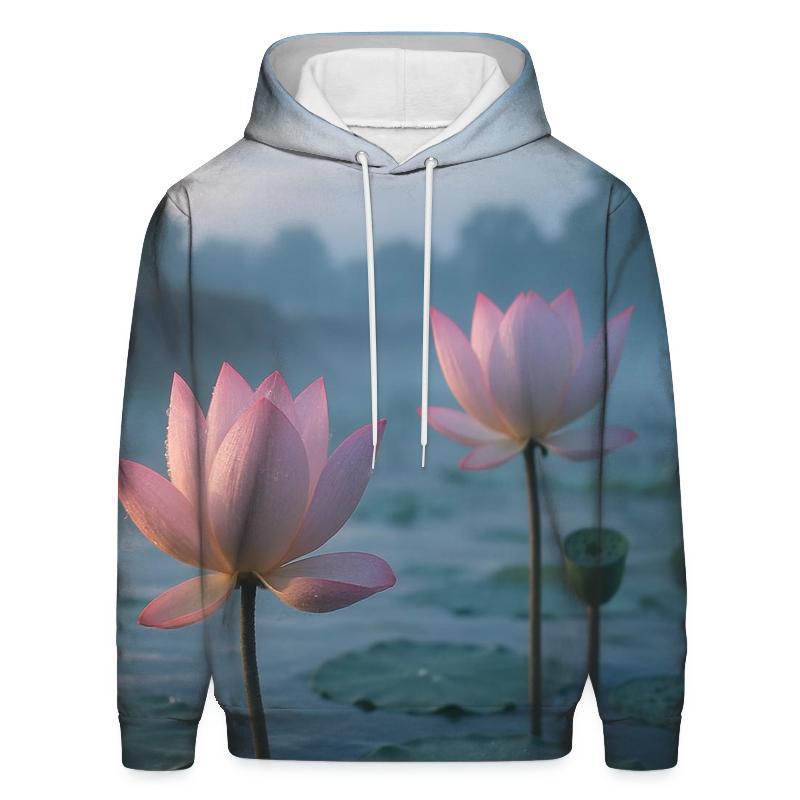 Lotus Pond At Monsoon Dawn hoodie styles