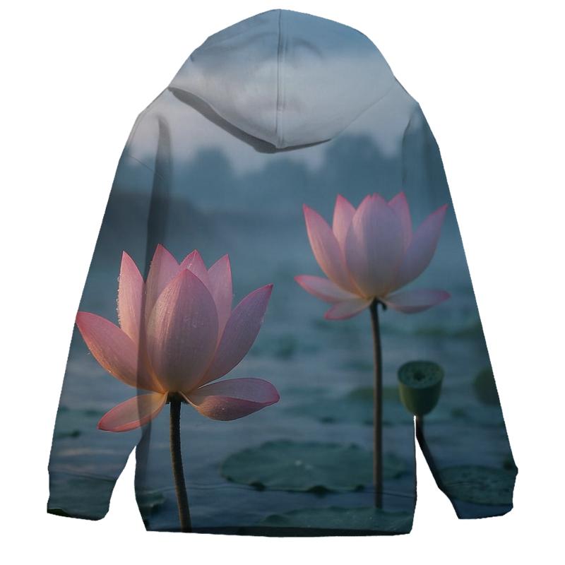 Lotus Pond At Monsoon Dawn hoodie styles