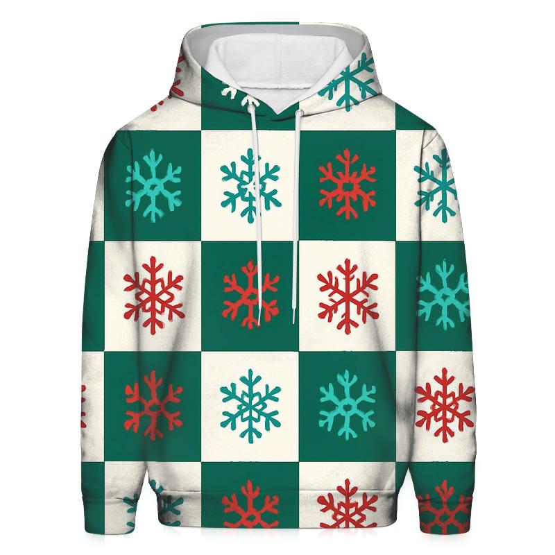 Snowflake Harmony Grid graphic hoodies