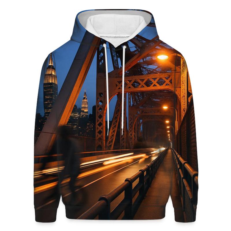 Queensboro Bridge Twilight Commute graphic hoodies
