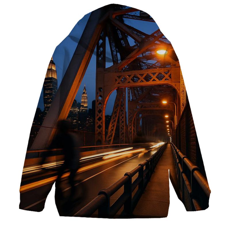 Queensboro Bridge Twilight Commute graphic hoodies