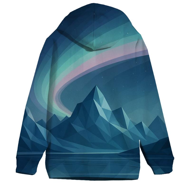 Aurora Over Polygon Peaks heavyweight hoodies