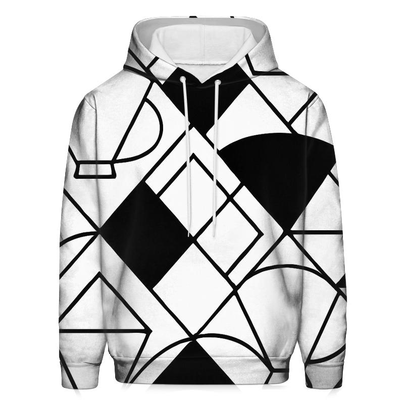 Monochrome Filter Geometry embroidered hoodies