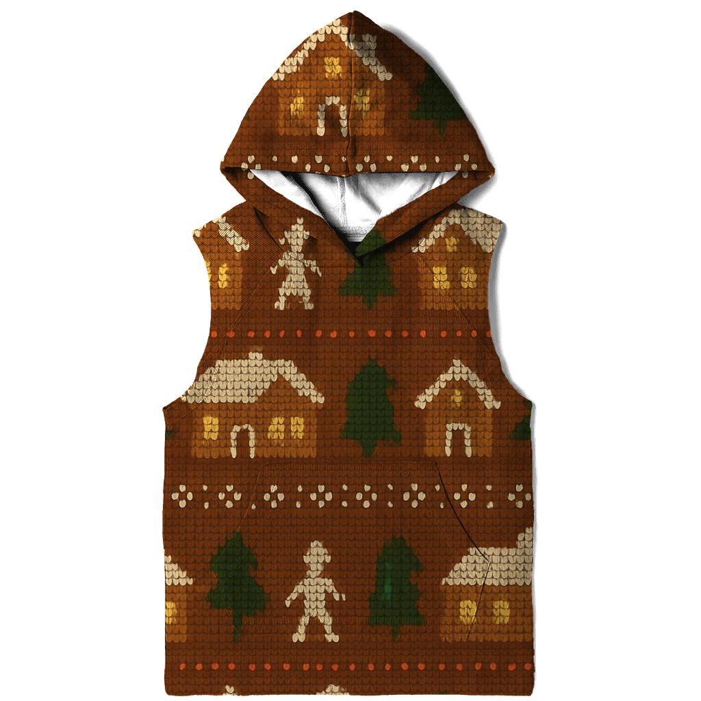 Gingerbread Pixel Village Rows Design designer hoodies