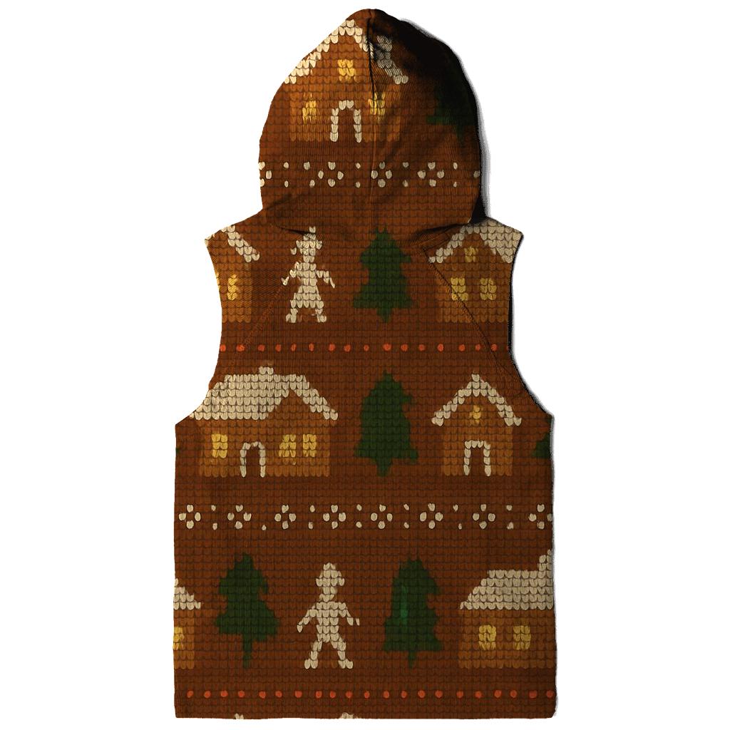 Gingerbread Pixel Village Rows Design designer hoodies