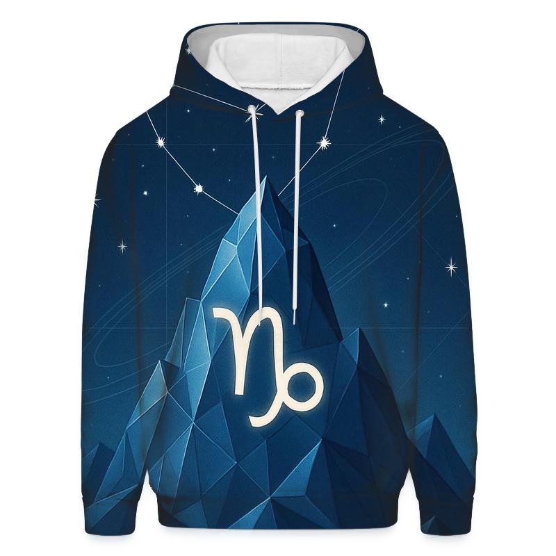 Capricorn Crystal Peak Star Chart lightweight hoodies