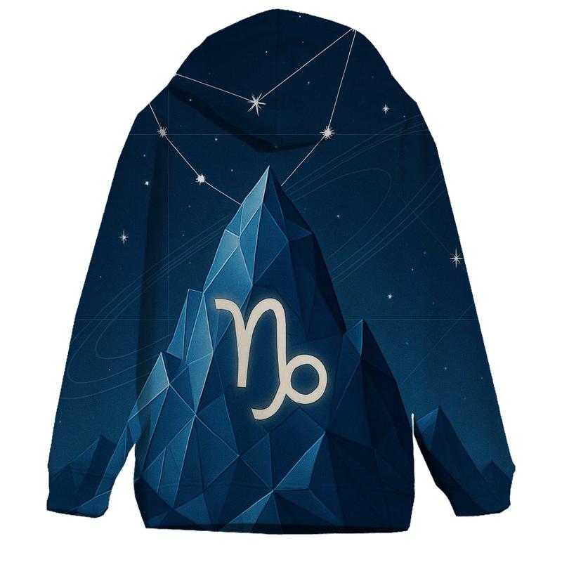 Capricorn Crystal Peak Star Chart lightweight hoodies