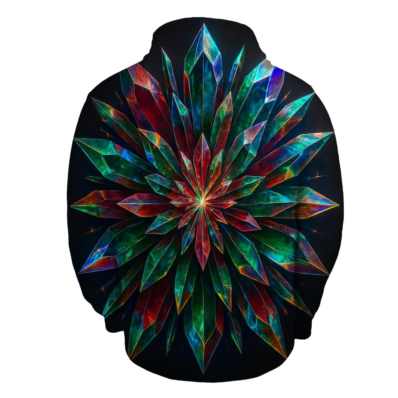 Prismatic Crystal Bloom heavyweight hoodies
