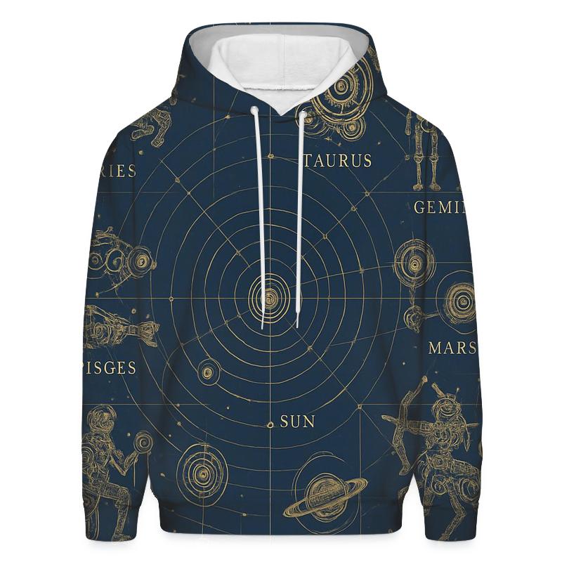 Celestial Blueprint Atlas graphic hoodies