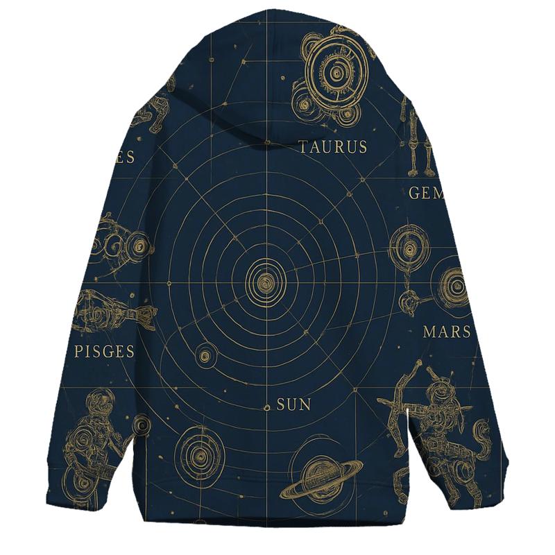 Celestial Blueprint Atlas graphic hoodies