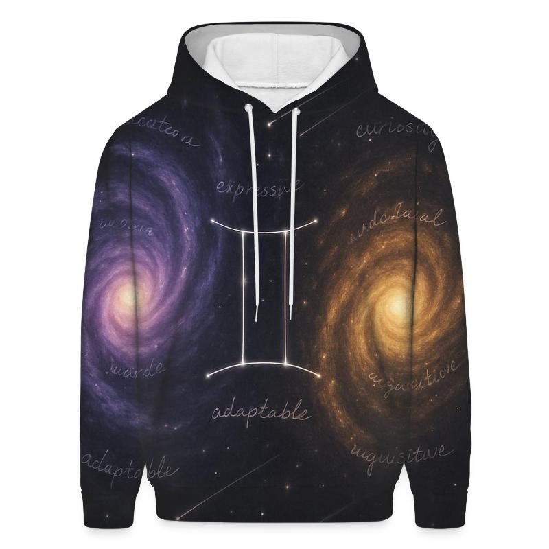 Gemini Dual Galaxy Mirror lightweight hoodies