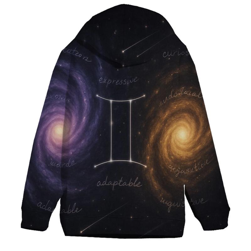 Gemini Dual Galaxy Mirror lightweight hoodies