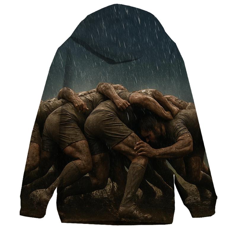Rain Soaked Rugby Scramble designer hoodies