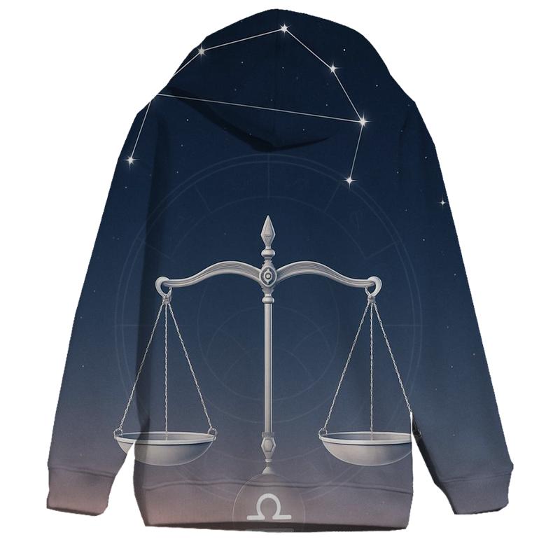 Libra Starlit Equinox Scales zip-up hoodies