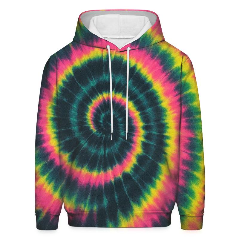 Neon Overdye Spiral Galaxy embroidered hoodies