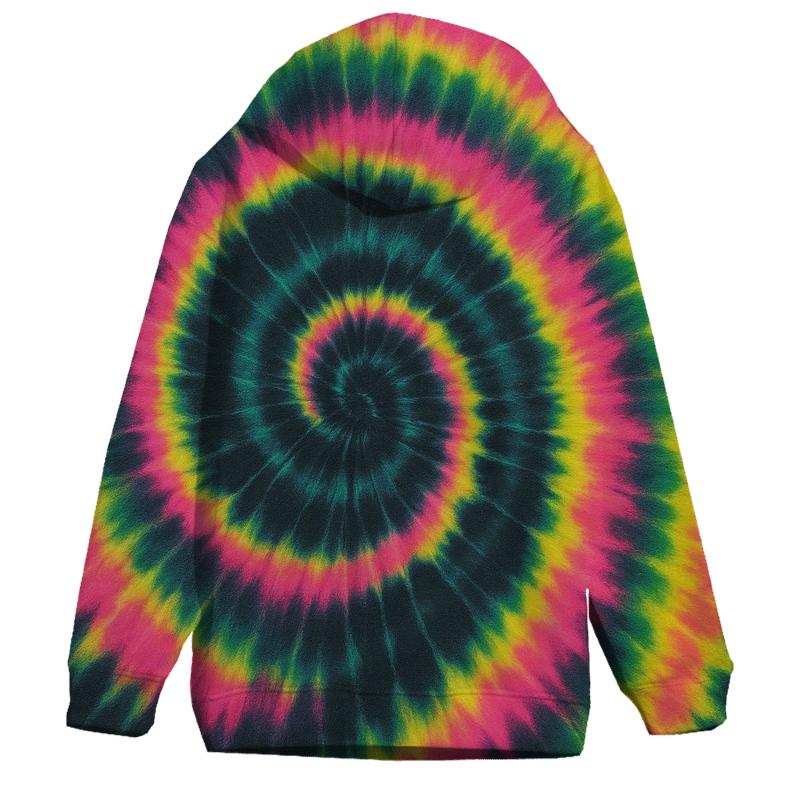 Neon Overdye Spiral Galaxy embroidered hoodies