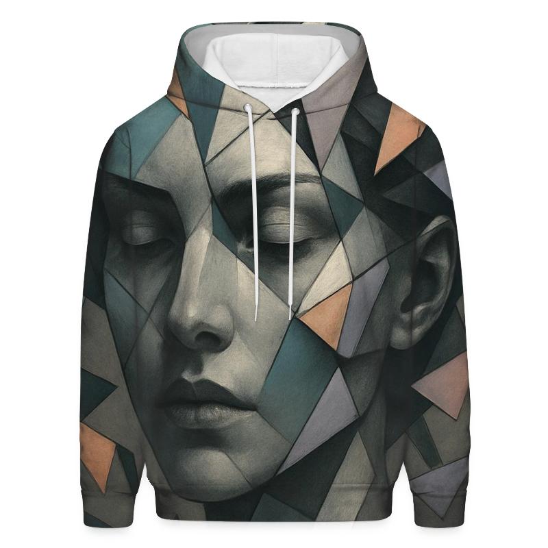 Fractured Mirror Portrait zip-up hoodies