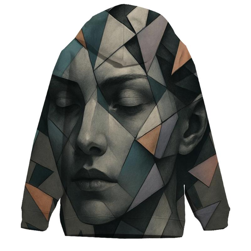 Fractured Mirror Portrait zip-up hoodies