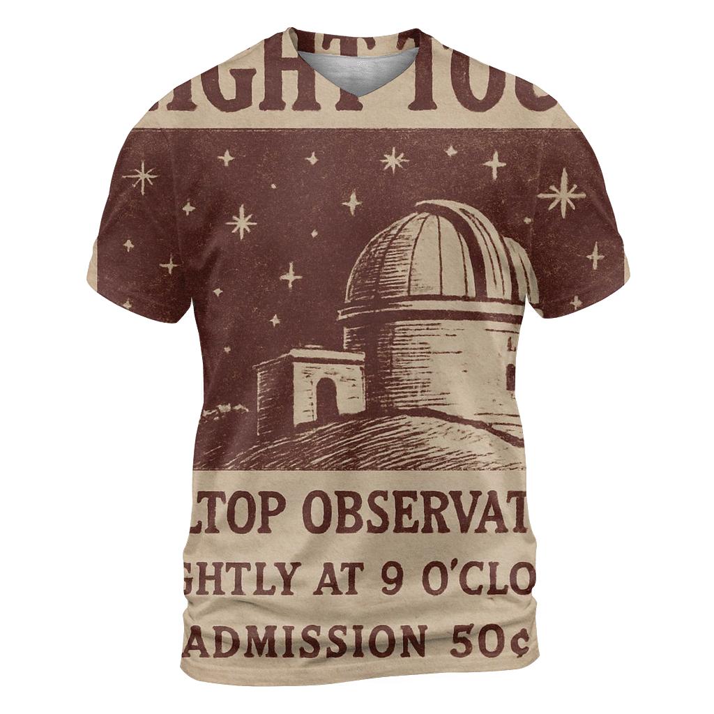 Old Observatory Night Tour Flyer statement graphic shirts