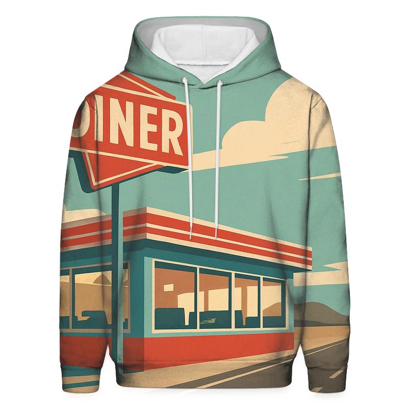 Retro Roadside Diner Break custom hoodies